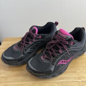Saucony Grid Eclipse TR3 Black Pink Trail Running Shoes Women Size 8.5 - 15370-3